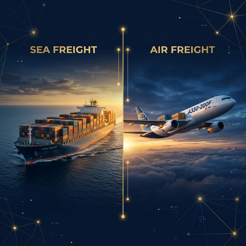 مقارنة الشحن البحري والجوي - Shipping Comparison